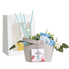 油皂花籃 藍色 S號+香薰精油 120ml, 白沙邦, 120毫升