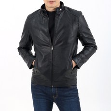 男款簡約皮革外套 KX133