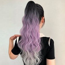 Paperments Elgwen 雙色波浪馬尾假髮 ONE SIZE 12976, 紫灰色, 1個