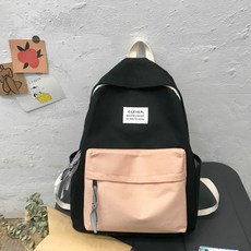 JINHO 大口袋休閒後背包, 黑色