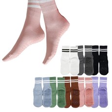 女款粉彩防滑皮拉提斯瑜珈襪8件組