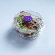 八角漢堡拋棄式盒 + 紫色貼紙組, 外盒 + 貼紙, 20套