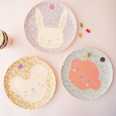 rice 動物餐盤 20cm 3入, Rabbit款+Baby Bear款+Monkey款, 1組
