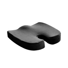 喜悠力 升級W型 辦公室/車用人體工學加厚減壓記憶棉坐墊, 黑色