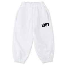 VENHIT 青少年款1987數字棉質雙面布運動慢跑褲