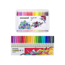 monAmi 裝飾2 Plus Pen 48色 + Name Pen 24色套組, 混合色, 1套