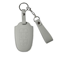 오시에나 자동차 가죽 스마트 차키케이스 스프링 키홀더, 그레이, 현대 G(7버튼)