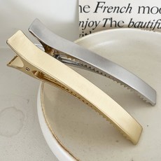 啞光金屬方形長款鯊魚夾2件組