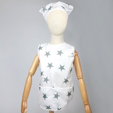 BEBE CHOUETTE 兒童防水無袖圍裙 + 頭巾套組