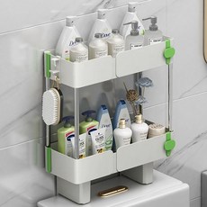 IN at Home 免鑽孔馬桶上方收納2層層架, 灰色, 1個