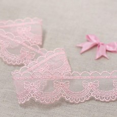 睡美人歐根紗刺繡蕾絲, 粉色, 2個