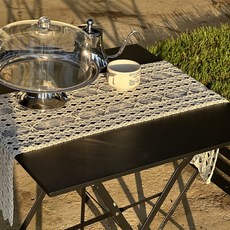 knit seasons DIY鉤針蕾絲編織桌巾窗簾門簾製作組, 象牙白, 1組