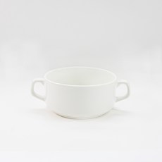 HappyJung 雙耳湯碗 麥片碗 230ml, 1個, 白色