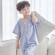 디에스도씨 남아용 학생 냉감 레이온 반팔 라운드 잠옷 상하의 세트