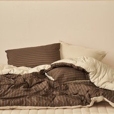 Gitden 寵物並排條紋四季被, 巧克力波本