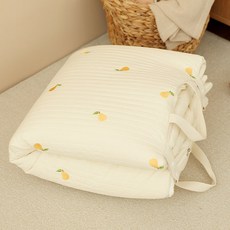 asomn 純棉100支午睡墊 L尺寸 棉芯分離型, 木瓜+平原(背面）