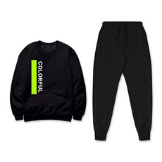 YTCLOSET 男女通用彩色刷毛大學T套裝