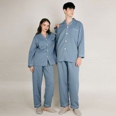 TERAWOOD 情侶款Deep鋪棉長袖睡衣上下衣套組