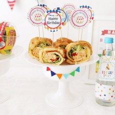 ebabyland 彩虹年糕托盤 3p + 絲帶 3p 套組, 彩虹, 1套