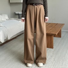 女款 Ruben 雙褶棉質寬褲 53PT673