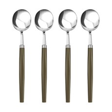 東方三角餐具甜點匙, 牙色, 4個