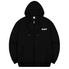 DIFF 小字體連帽拉鍊外套 DHD_0003