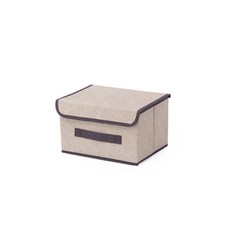 마켓에이 접이식 부직포 보관함, 베이지, 1개