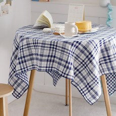 까사베르데 아몬즈 양면 식탁보, 네이비, 4인(130 x 150 cm), 1개