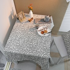 NASANDECO 防滑棉質提花桌布, 藤蔓, 2人座(150 x 140 cm)