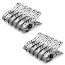 더플로우 다양한 스테인레스 양말 빨래 집게 대형, 12개