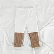 JOYMULTI 幼兒麻花針織內刷毛撞色保暖內搭褲