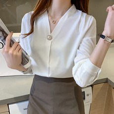 LUNA GIRL 簡約珍珠鈕扣女衫