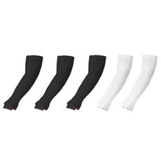 3M 涼感防曬半指工作手套 黑色 3雙+白色 2雙, 1套