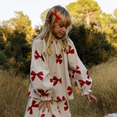 matildany 女童蝴蝶結燈芯絨棉質襯衫