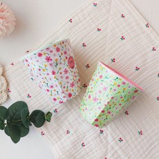 rice 幼兒印花水杯 M號 2入, 1組, Green Pastel Flower+White Pastel Flower