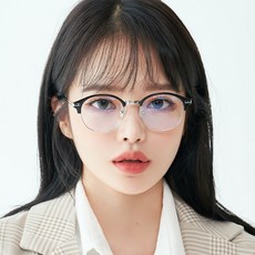 MELACME 方形半框眼鏡框 + 抗紫外線藍光鏡片組