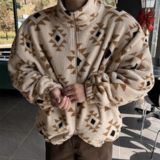 MEOSIDDA 男款北歐風刷毛高領拉鍊外套