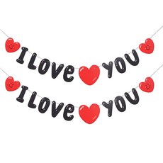 joyparty 微笑愛心我愛你掛旗, 2個, 混色