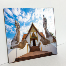 HTP 瓷磚 C452 雙龍與寺廟相框, 燒製瓷磚, 1個