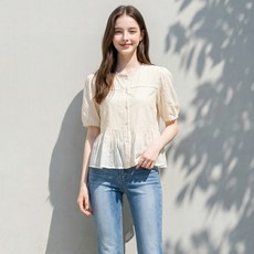 BURU N JUDY 刺繡扇貝邊上衣 BOSEBL504B