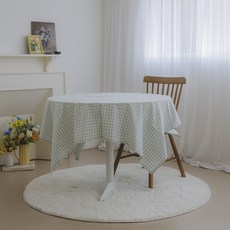 Cottage 日常防水格紋桌布, 薄荷綠, 2人座 矮桌用(110 x 95 cm)