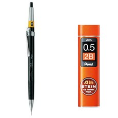 Pentel 飛龍文具 Graph 製圖自動鉛筆 PG5-AD + Ain Stein 自動鉛筆芯 2B 套組, 1套, 0.5mm