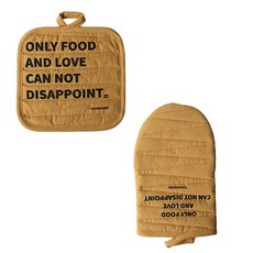 隔熱手套 + 鍋墊組, 黃色, 1套