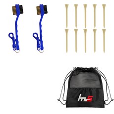 NAYA STYLE 高爾夫球桿頭清潔劑 2p + Wood 高爾夫長 T恤 10p + 小袋套組 GFYP-32-2 + 182-3PU, 混色