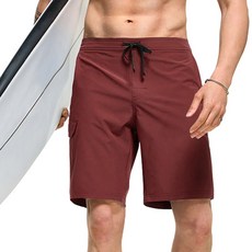 tesla 男士沙灘褲 泳褲 短褲 TM-MSB31, 辣椒紅_CHL