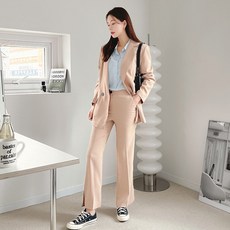 로미스토리 빅사이즈 사이드 슬릿 일자핏 팬츠