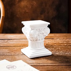 Homeflow 羅馬建築柱裝飾品 可作拍攝道具或燭台 低款 白色, 單一顏色