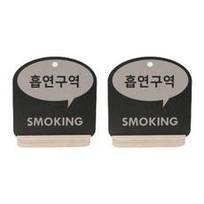해피툴 트렌드 사인 말풍선 안내 표지판 거치형 그레이, 흡연구역, 2개