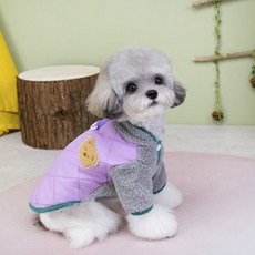 PASTEL PET 寵物絎縫小熊連帽外套, 紫色, 1個