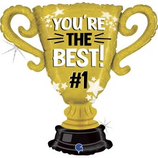 GRABO BALLOONS 你是最棒的獎盃鋁箔氣球, 金色, 1個